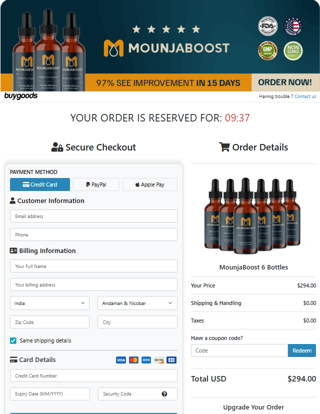mounjaboost-checkout-page